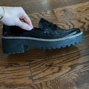 Black Chain Loafers